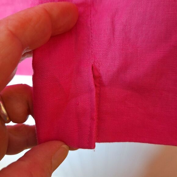 Kim Rogers Womens Size M 100% Linen Blazer Short‎ Pink Long Sleeve Lined Office - Picture 6 of 9